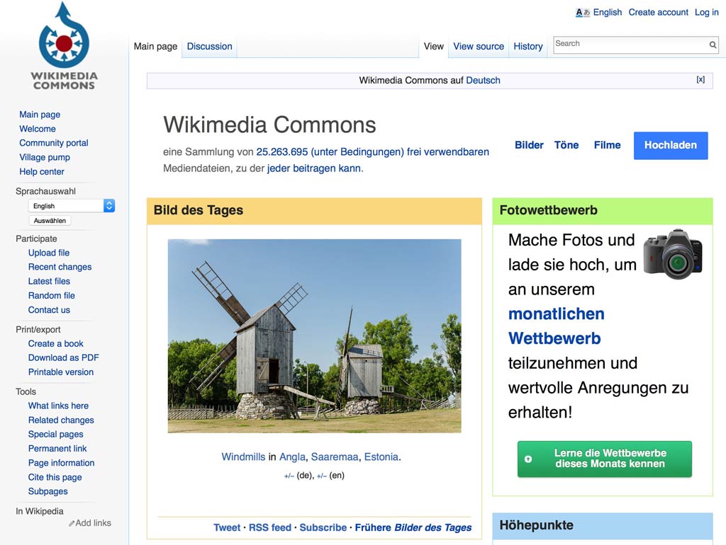 Wikimedia Commons - Hauptseite